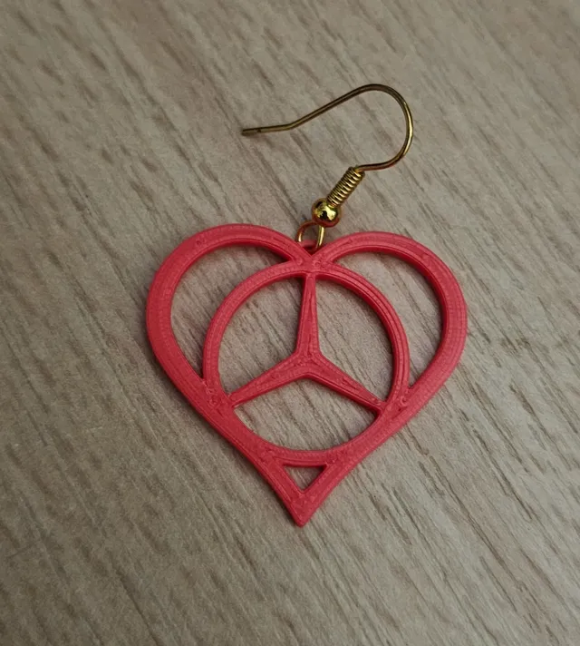 Mercedes heart earring