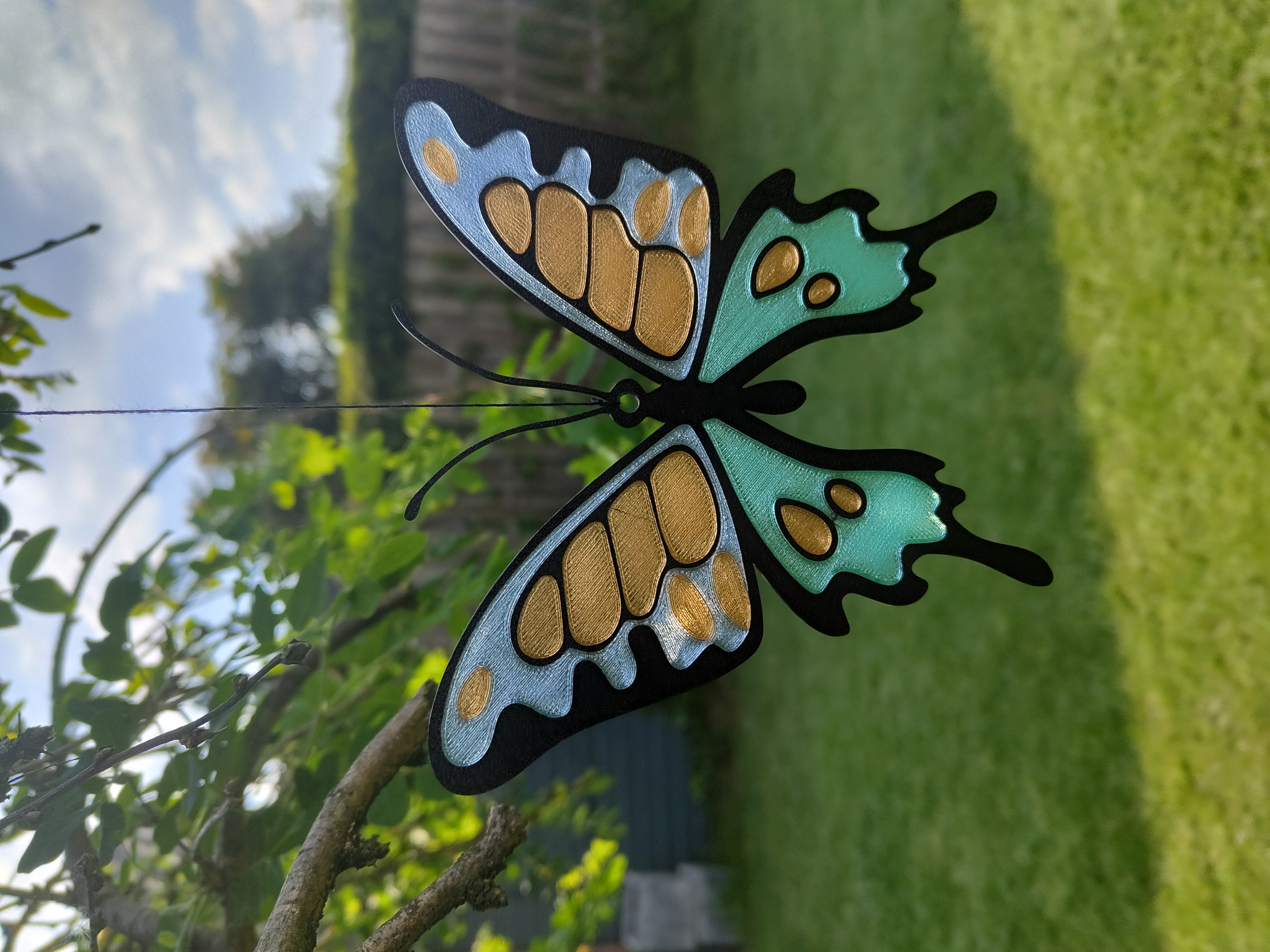 Miniatura 2 do modelo 3D Multi-Color Butterfly – Wind Spinner Ornament