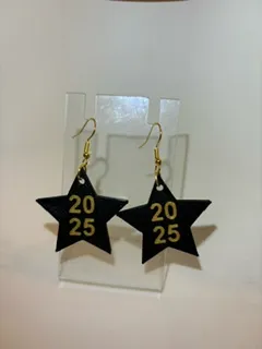 2025 Star shaped earring New Year or Graduation view 2