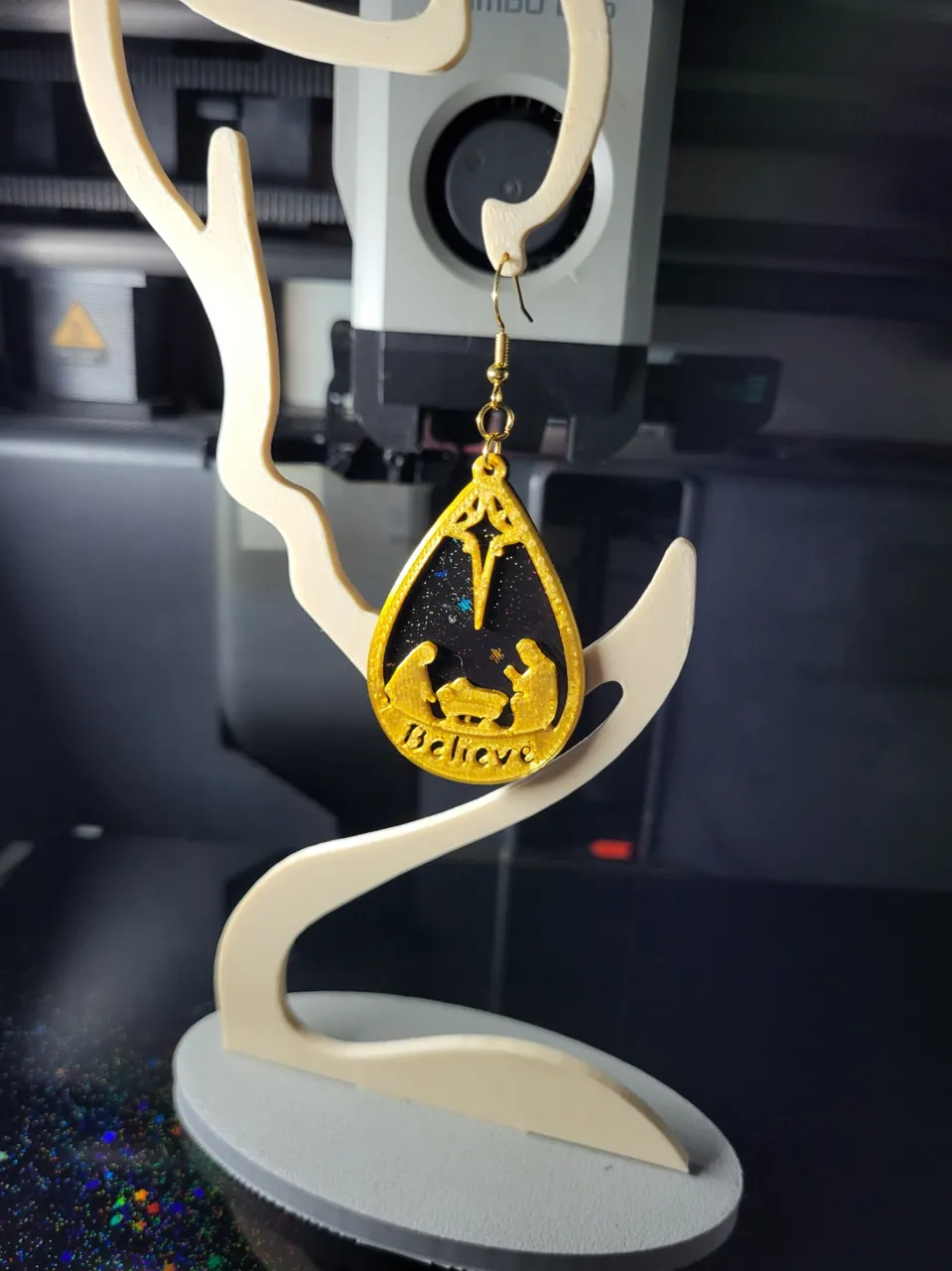 Nativity christmas earrings view 2
