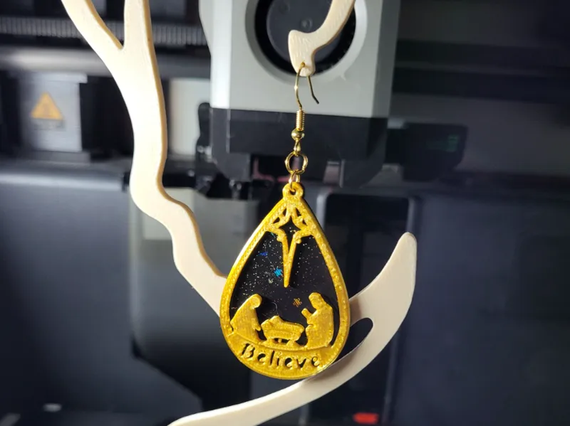 Nativity christmas earrings 