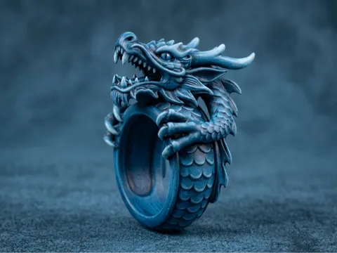 Modelo para impresión 3D: 龙头利爪戒指，通用内径尺寸 — referencia de MakerWorld