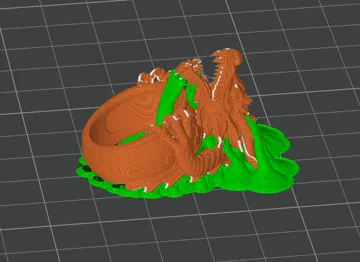 Modelo para impresión 3D: 龙头利爪戒指,通用内径尺寸 — vista de referencia 4