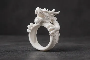 Modelo para impresión 3D: 龙头利爪戒指,通用内径尺寸 — vista de referencia 3