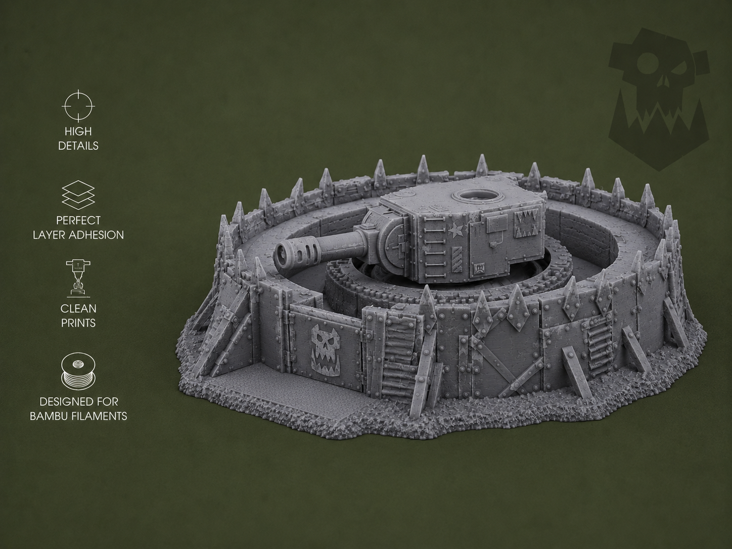 Ork Gun Pit Fortress – Grimdark Tabletop Terrain