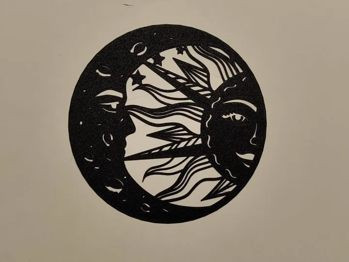 Décoration murale lune et soleil