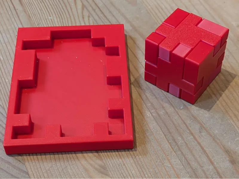 Cube flat puzzle 3 of 6 - with two ways to solve