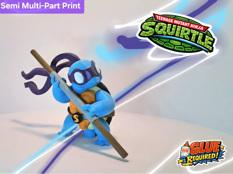 Squirtle as Donatello – TMNT Halloween Diorama