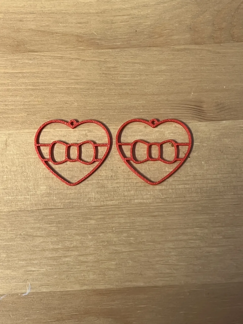 heart and bow earrings view 2