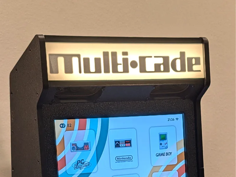 Marquee for mini arcade cabinet - Light through