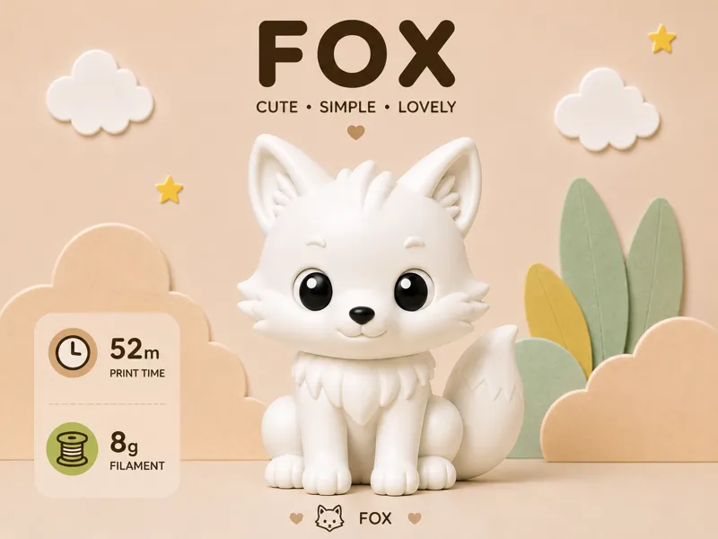 Minimalist and cute animal figurines - fox