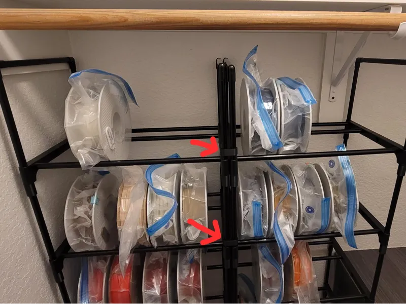 Clip to join two Shoe Rack Filament Storage Units