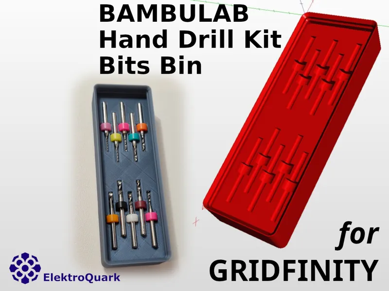 BBL Hand Drill Kit Bits Gridfinity Bin
