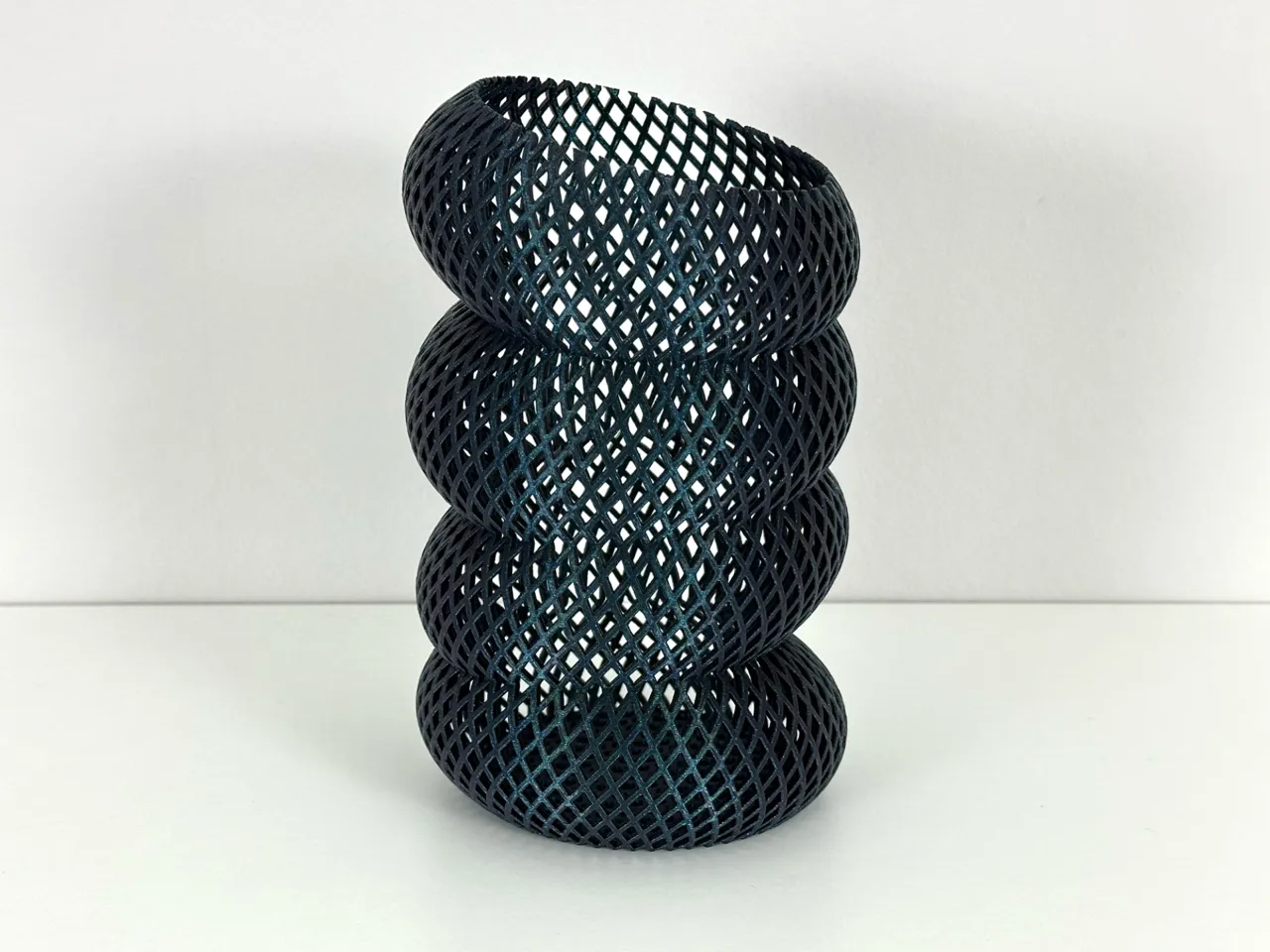 Elliptic Resonance - Modern Spiral Meshed Vase view 2
