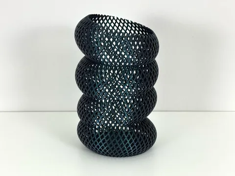 Elliptic Resonance - Modern Spiral Meshed Vase view 2