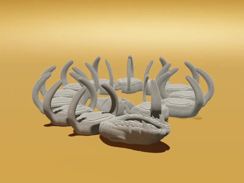 Articulated snake skeleton