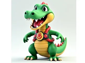Alligator with badge