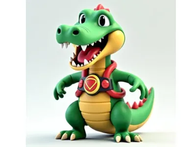 Alligator with badge