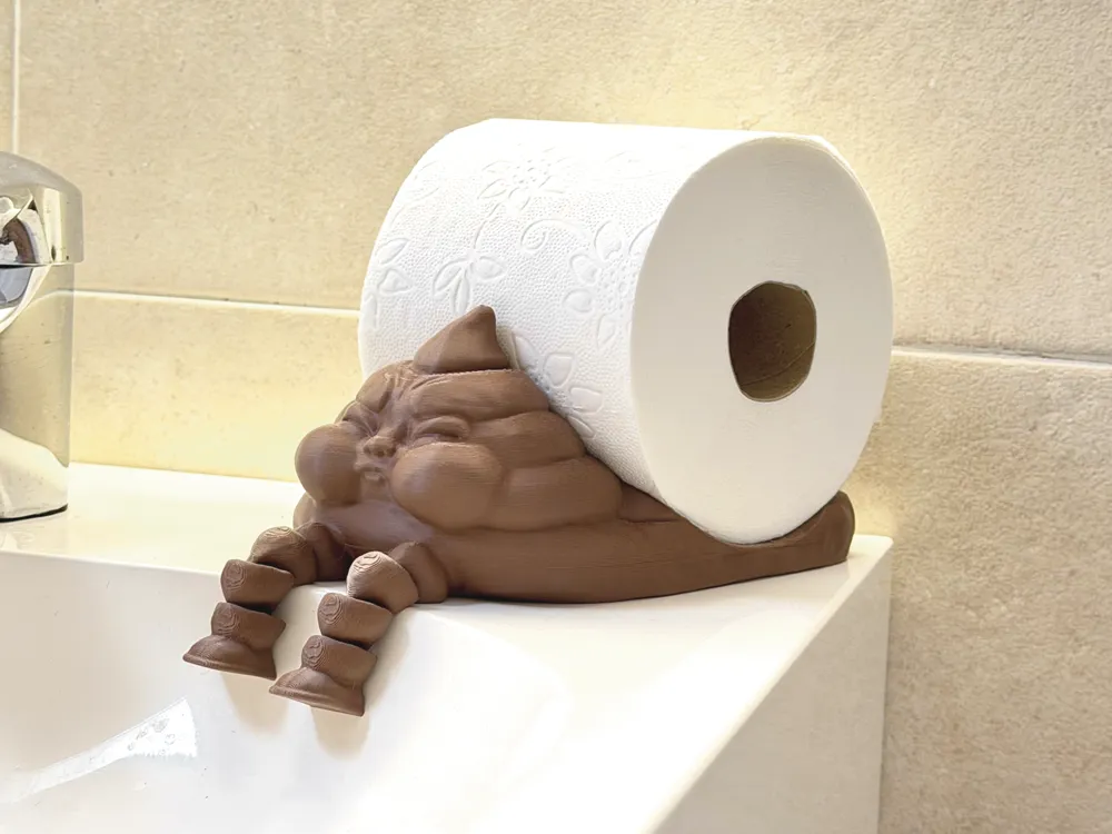 Funny Poop Toilet Paper Holder - Free 3D Print Model - MakerWorld