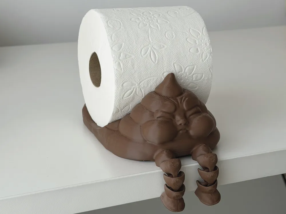 Funny Poop Toilet Paper Holder - Free 3D Print Model - MakerWorld