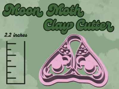 Closed Wing Moon Moth Clay / Cookie Cutter