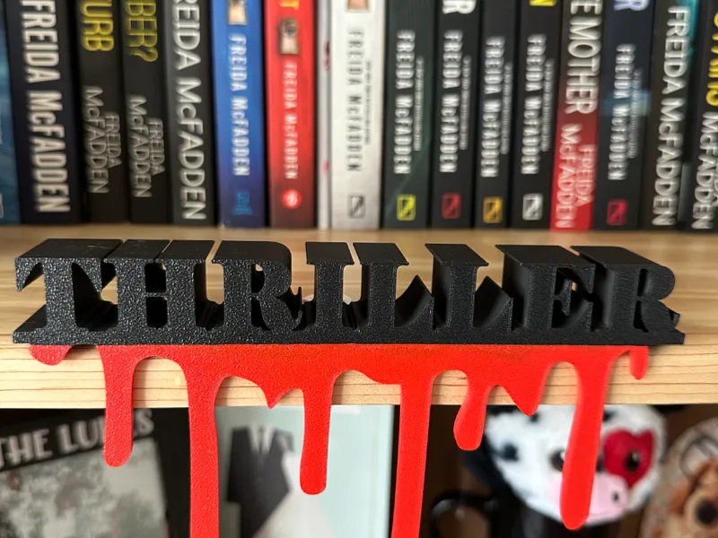 Thriller Bookshelf Sign