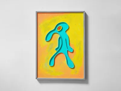 Bold and Brash: Squidward Painting Magnet