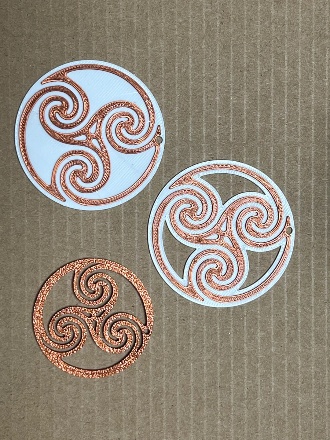 Celtic triskelion earrings and pendants view 2