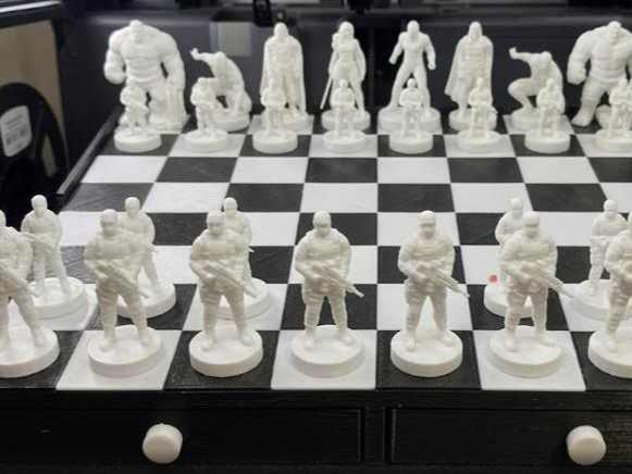 Modular Superhero Chess Set – Board with Drawers