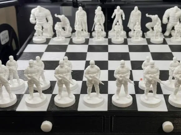 Modular Superhero Chess Set – Board with Drawers