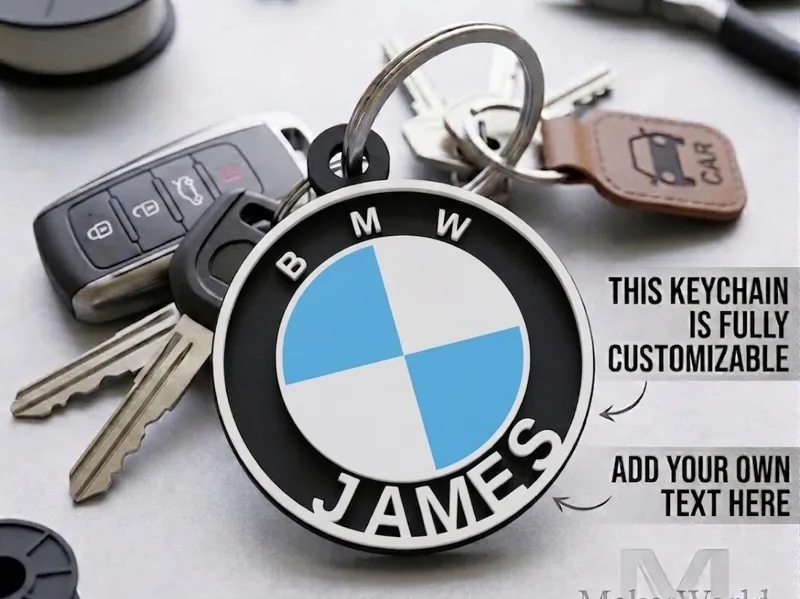 Parametric BMW-Style Keychain- Fully Customizable!