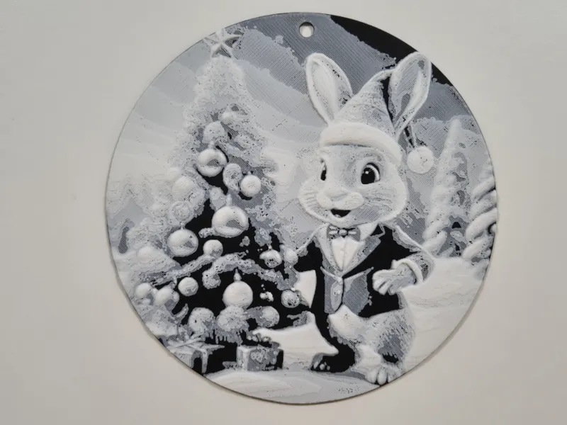 Christmas bunny decoration