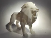 Lion rugissant low poly — photo 2