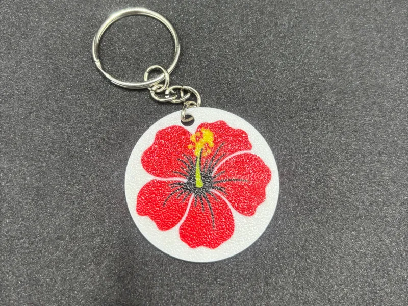 Hibiscus Flower Keychain