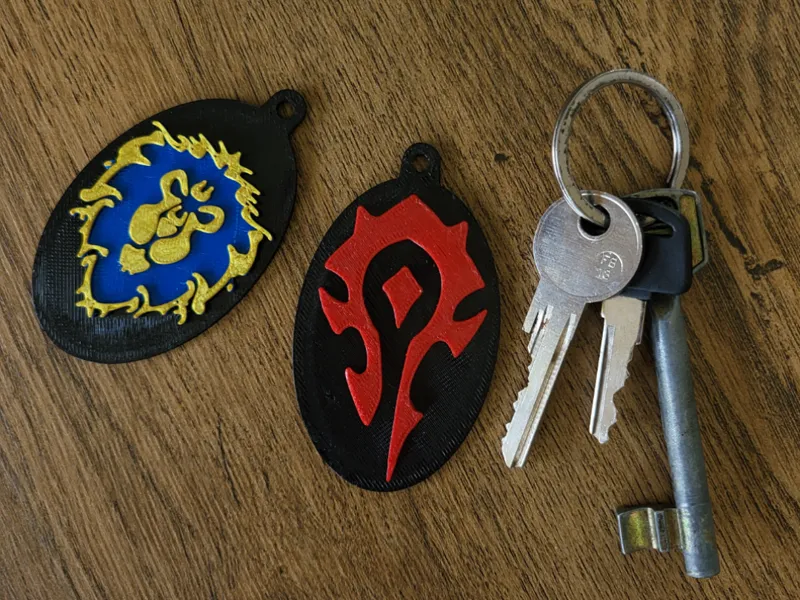 Horde and Alliance Keychain