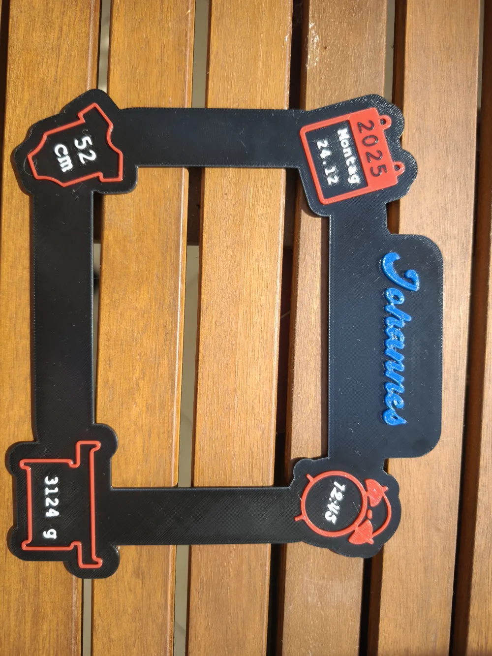 Birth gift (birth sign) with photo - Free 3D Print Model - MakerWorld