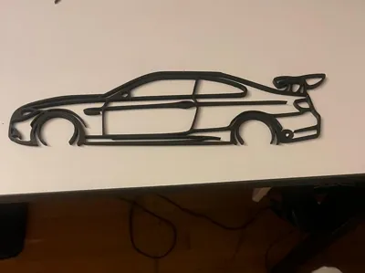 BMW M3 E92 with spoiler 3d wall art silhouette