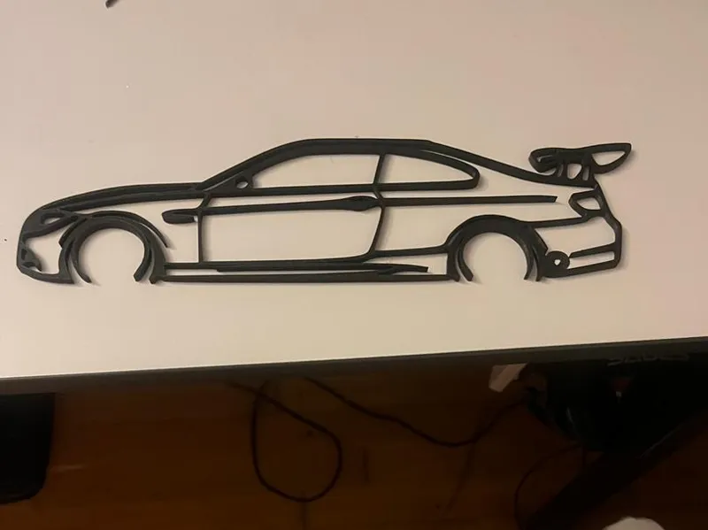 BMW M3 E92 with spoiler 3d wall art silhouette