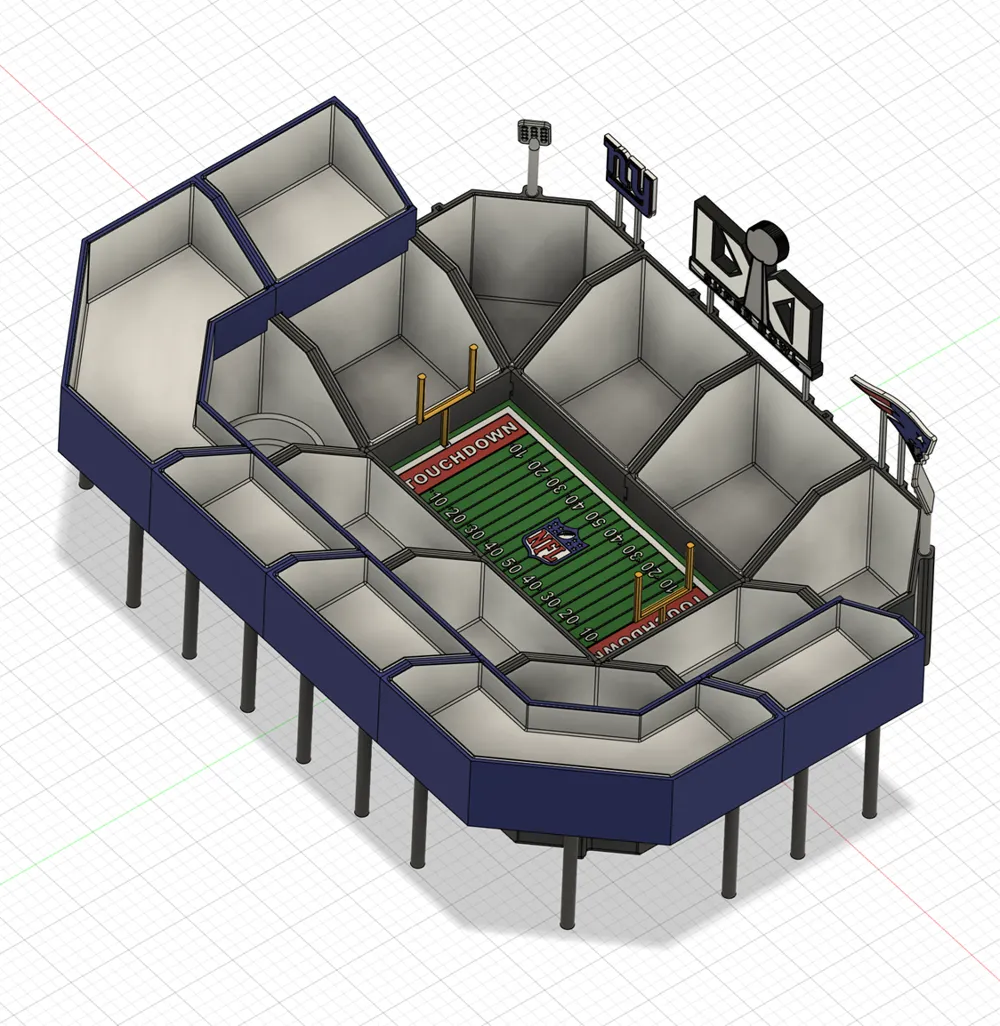 Stadium Base Model Modular NFL Snack Stadion, Super Bowl Snack Arena - Free 3D Print Model ...