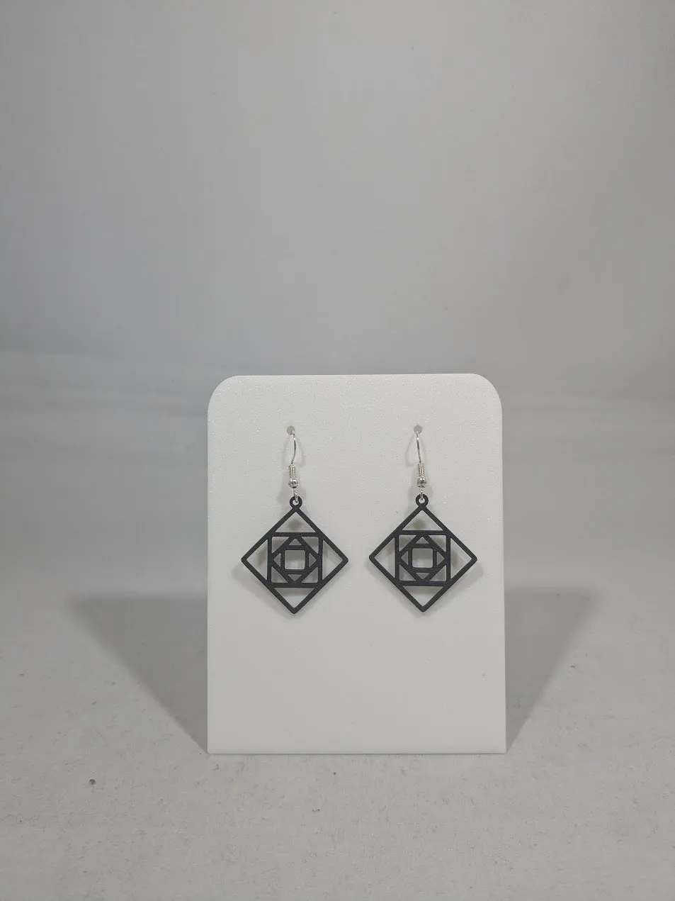 Abstract earrings - quadruple squares view 4