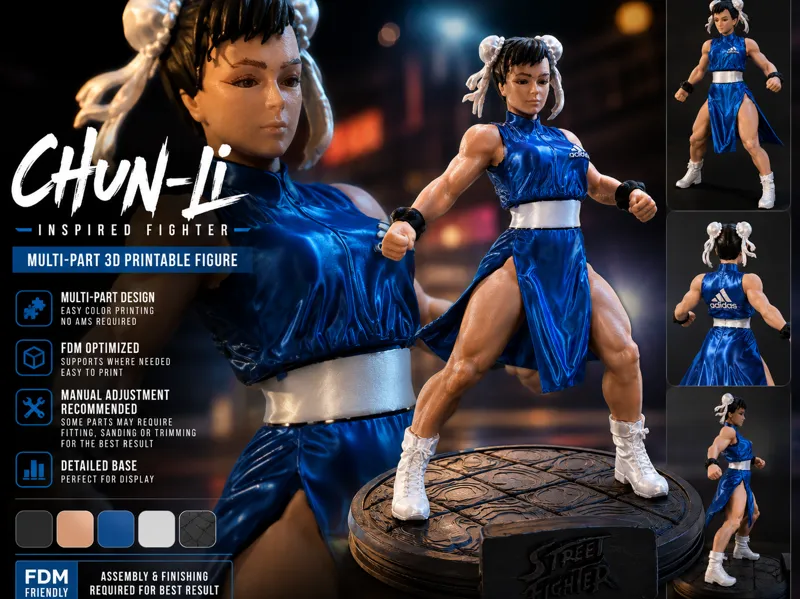 Chun-Li Inspired Fighter – Multi-Color split parts