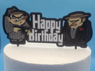 Mafia Lord - Gangster Happy Birthday cake topper
