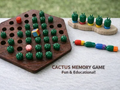 Color Memory Match Game (Woodgrain Hex)