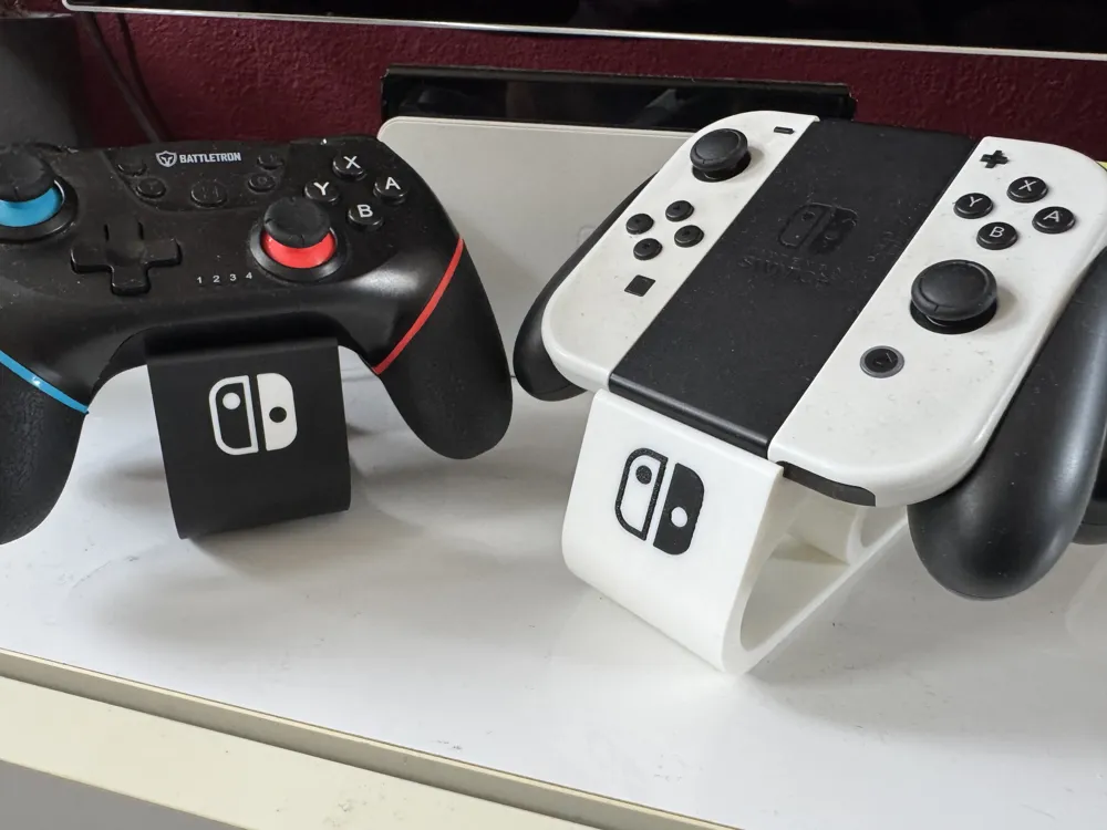 Switch controller stand with optional logo - Free 3D Print Model ...