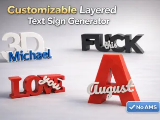 Customizable Layered Text Sign Generator