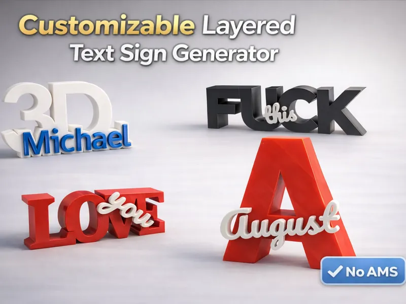 Customizable Layered Text Sign Generator