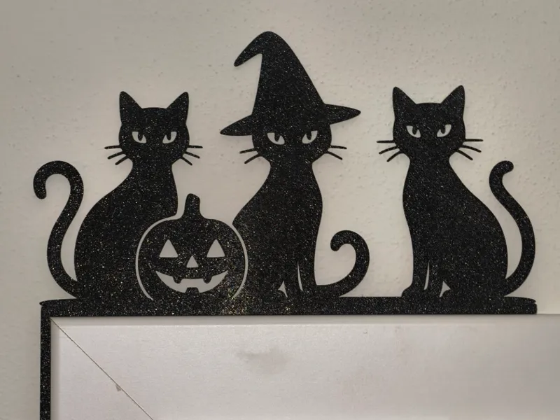 Witchy Cat Trio – Halloween Door Corner Decoration