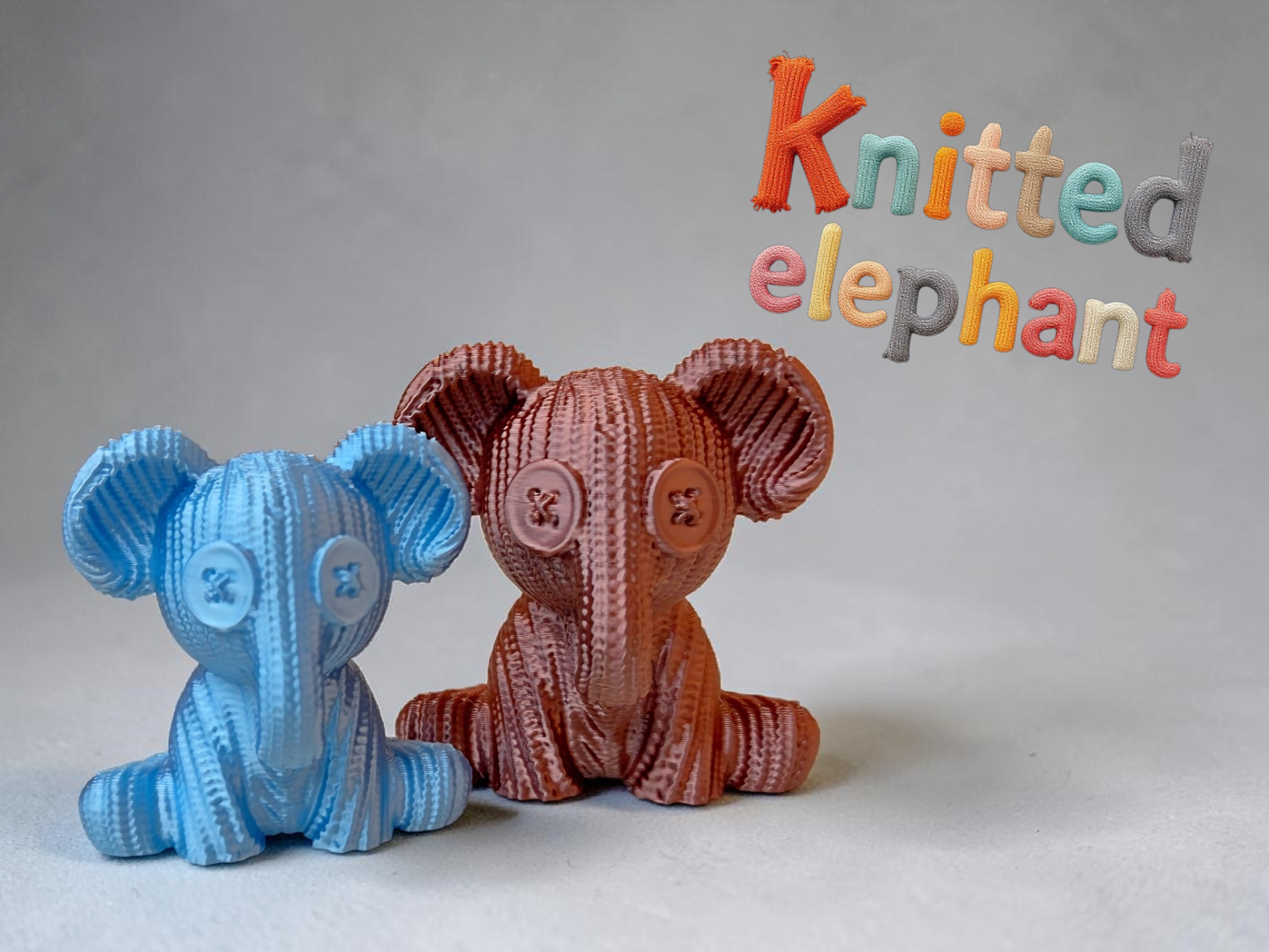 Knitted Elephant - Cute Toy / Miniature