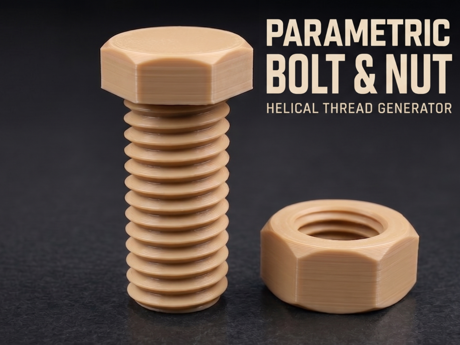 Parametric Bolt and Nut Super Customizble