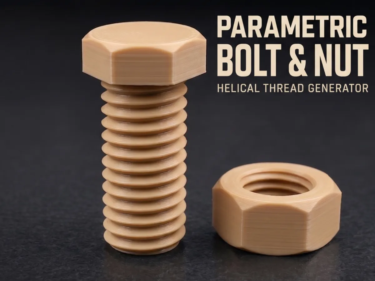 Parametric Bolt and Nut Super Customizble - Free 3D Print Model ...